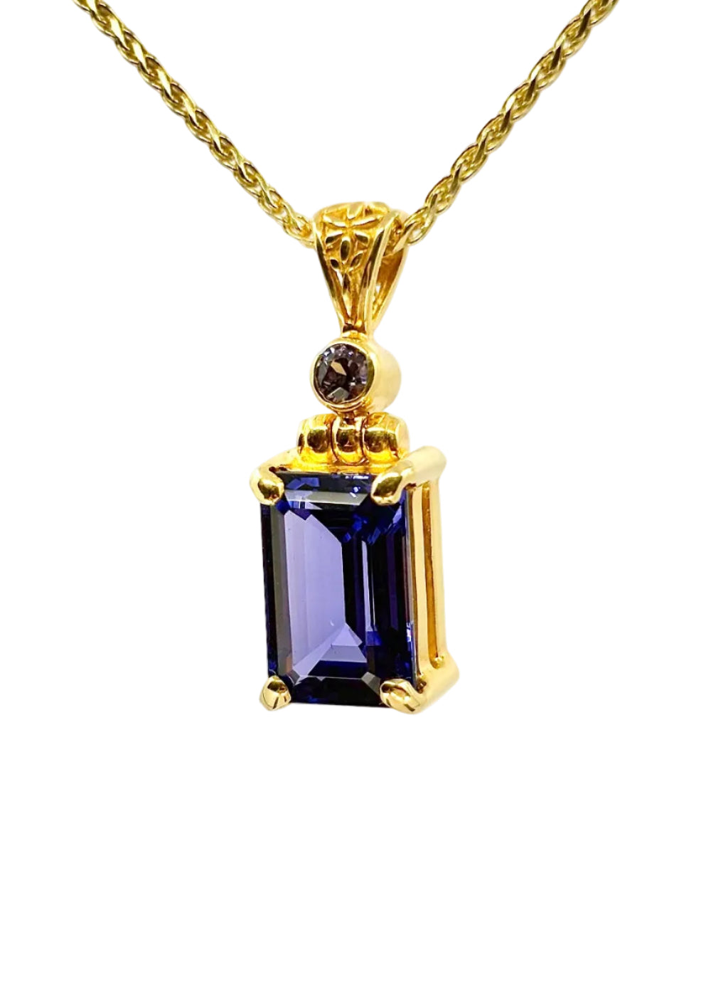 Zao Gongen Yag Tanzanite Fine Vibrational Gemstone Pendant