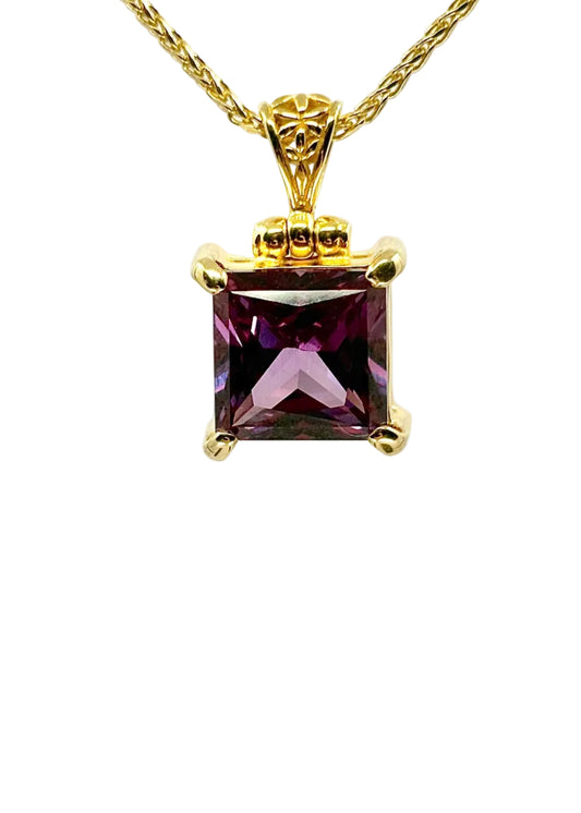 Alexandrite Effect Sapphire Fine Vibrational Gemstone Pendant