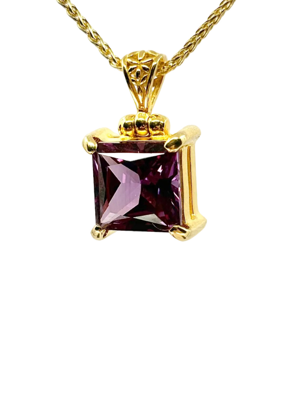 Alexandrite Effect Sapphire Fine Vibrational Gemstone Pendant