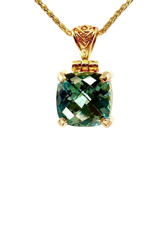 Paraiba Effect Spinel Fine Vibrational Gemstone Pendant