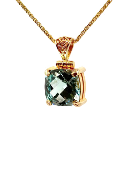 Paraiba Effect Spinel Vibrational Gemstone Pendant