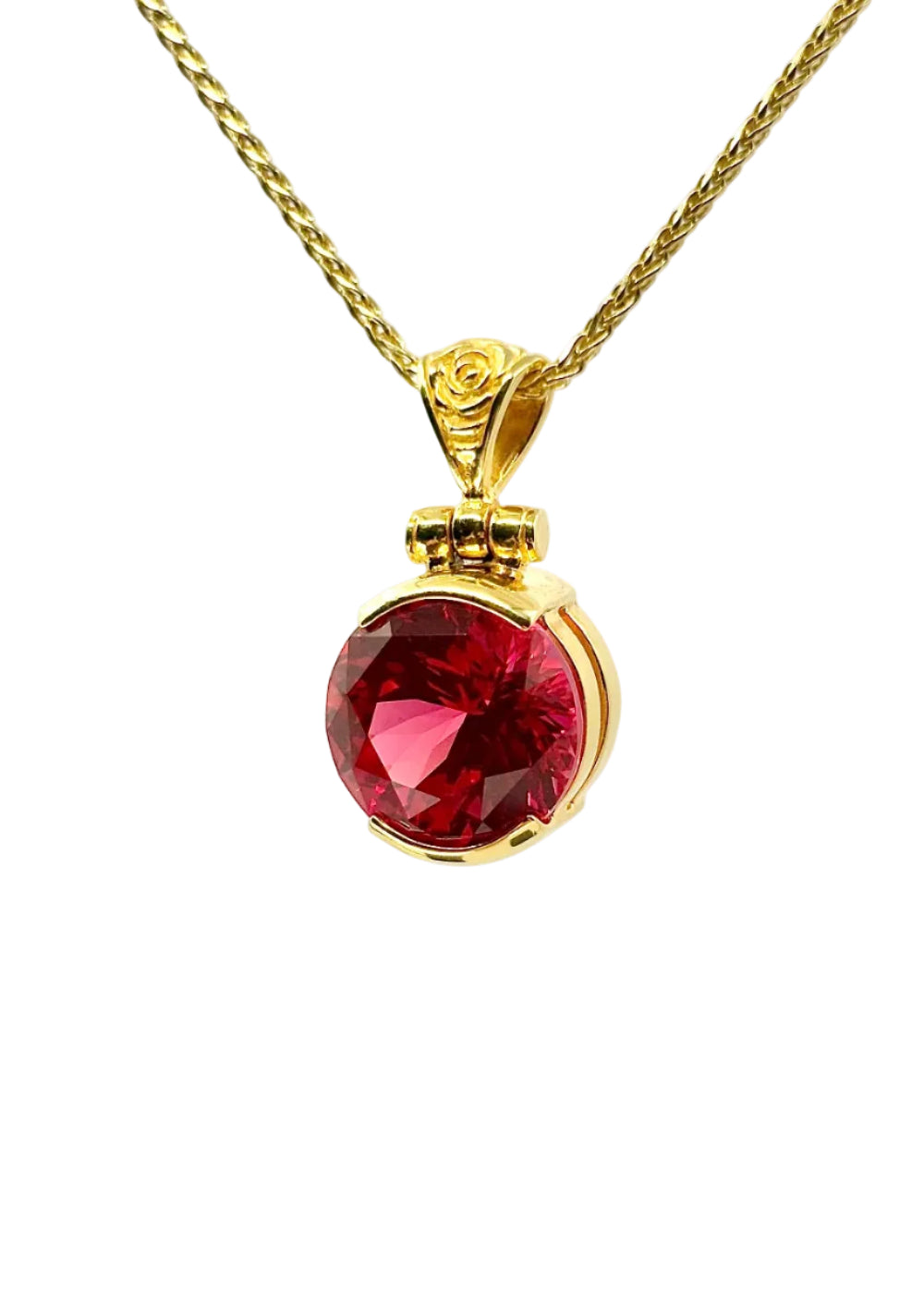Red Beryl Fine Vibrational Gemstone Pendant