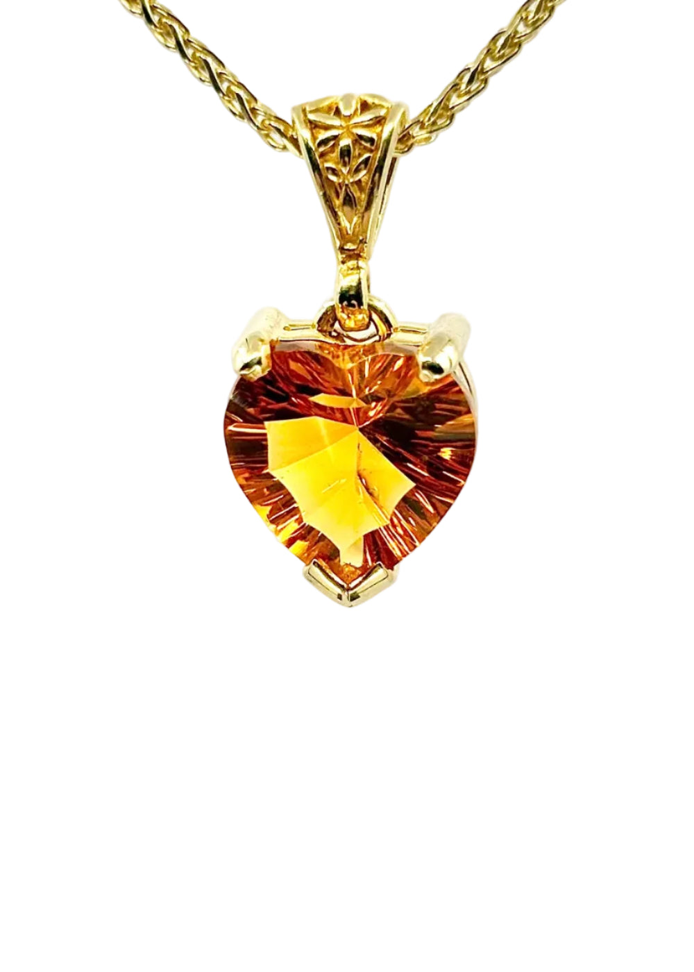Citrine Heart Vibrational Gemstone Pendant