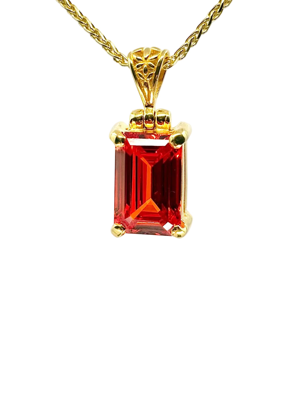 Padparadscha Sapphire Fine Vibrational Gemstone Pendant