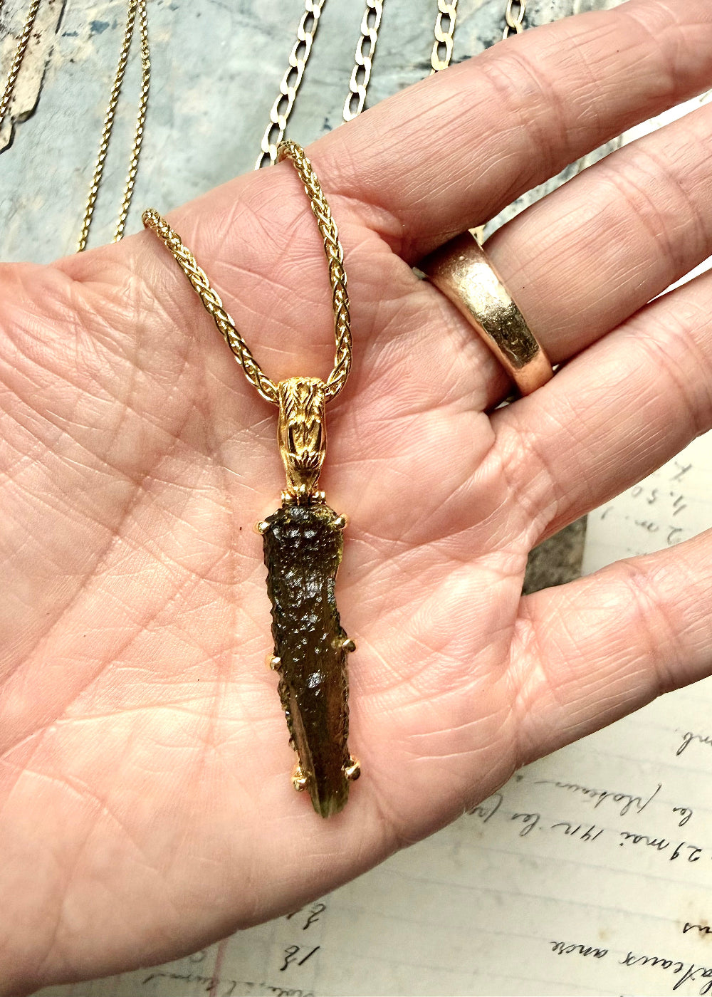 Moldavite, Fine Vibrational Gemstone Pendant