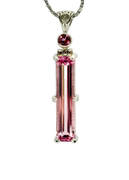 Crystalline Pink Beryl + Pink Tourmaline Vibrational Gemstone Pendant