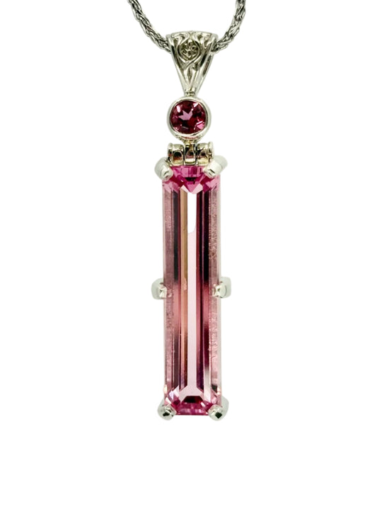 Crystalline Pink Beryl + Pink Tourmaline Vibrational Gemstone Pendant