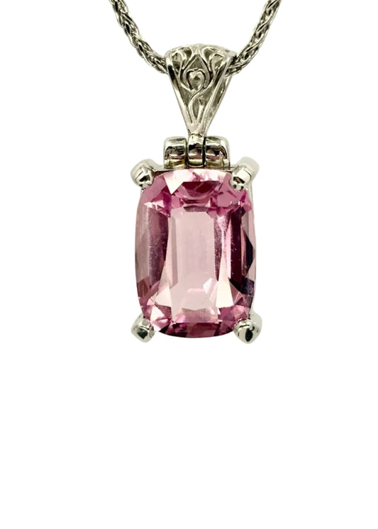 Crystalline Pink Beryl Fine Vibrational Gemstone Pendant