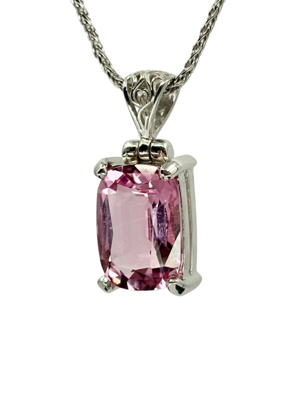 Crystalline Pink Beryl Fine Vibrational Gemstone Pendant