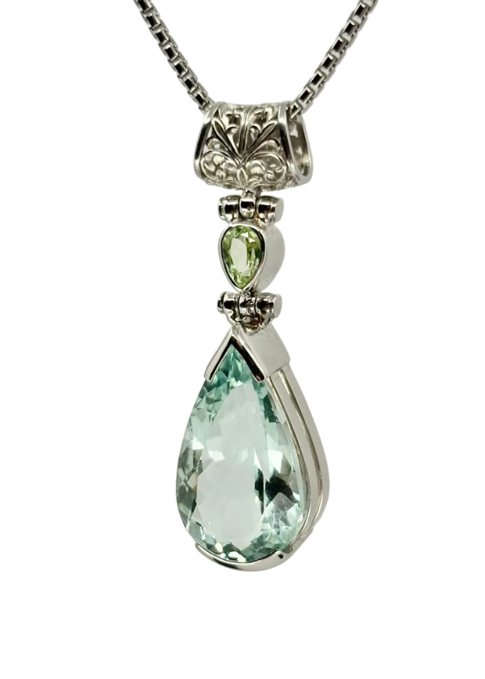 Seafoam Obsidian + Mint Spinel Vibrational Gemstone Pendant