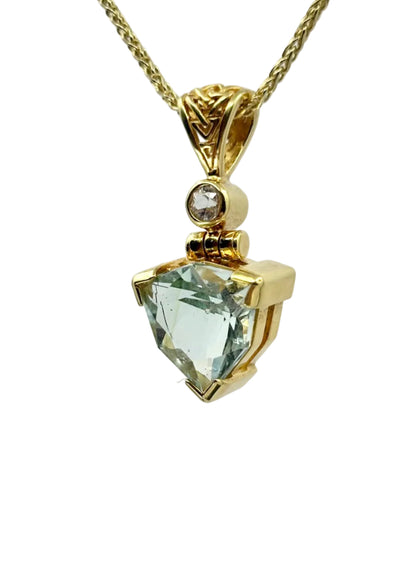 Seafoam Obsidian + Phenakite Vibrational Gemstone Pendant