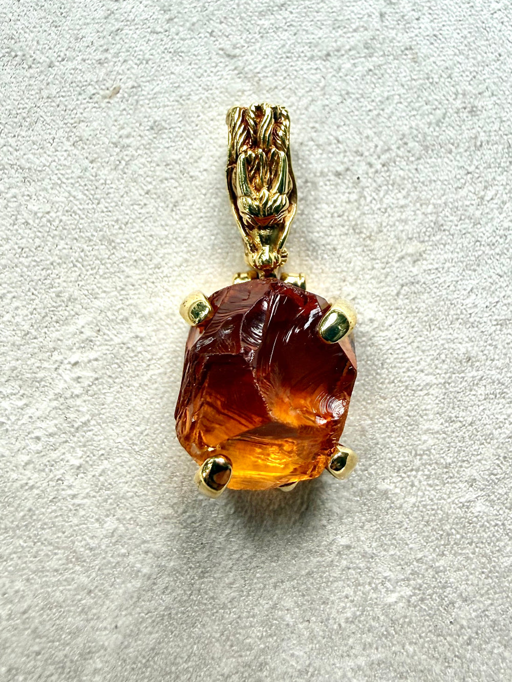 Raw Citrine Fine Vibrational Gemstone Pendant