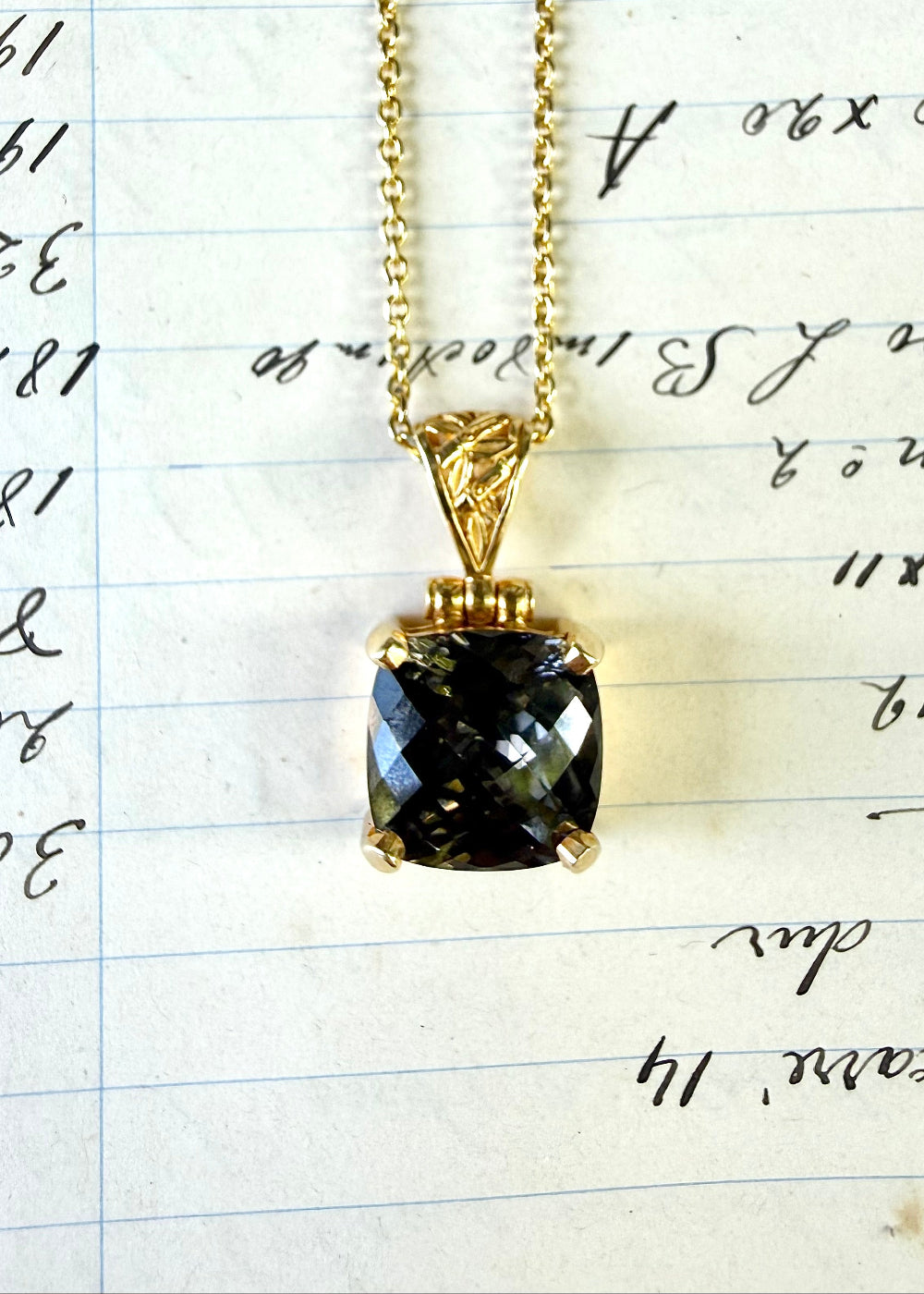 Midnight Mystic Quartz, Fine Vibrational Gemstone Pendant