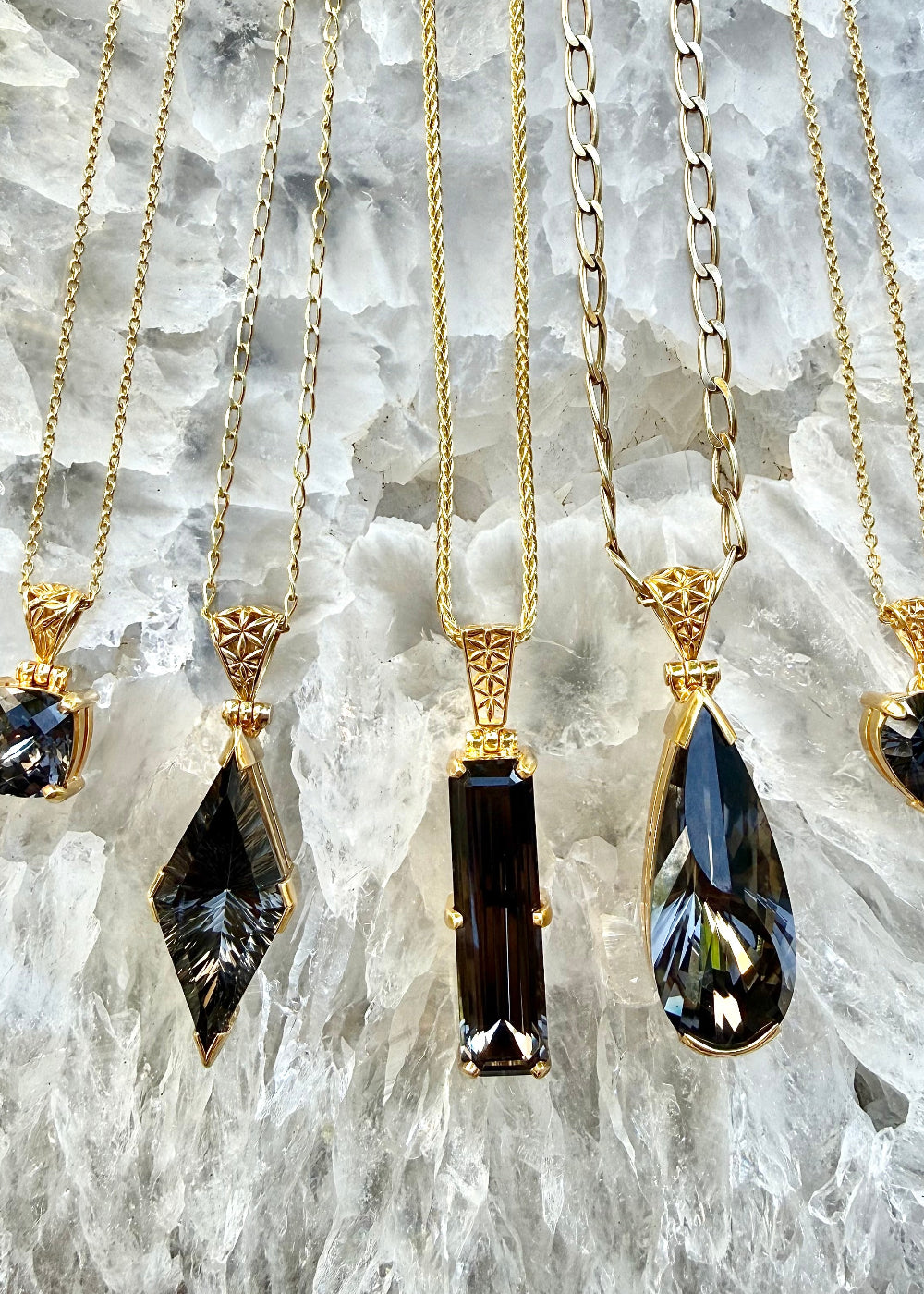 Midnight Mystic Quartz Fine Vibrational Gemstone Pendant