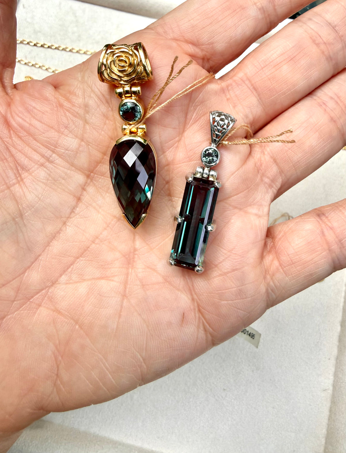 Alexandrite Chrysoberyl x2 Fine Vibrational Gemstone Pendant