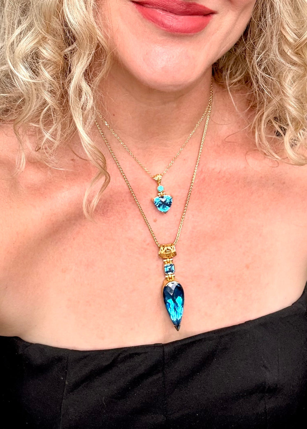 Blue Green Spinel Fine Vibrational Gemstone Pendant