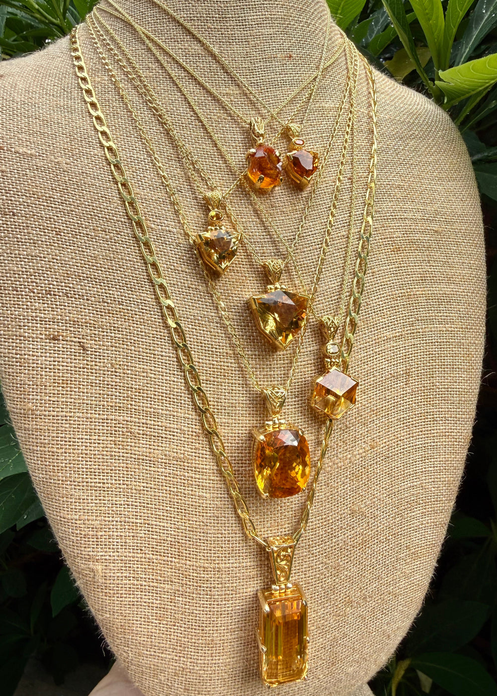 Citrine + Orange Sapphire Fine Vibrational Gemstone Pendant