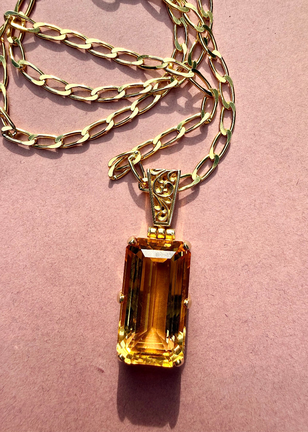 Gold Tone - Adjustable Open Link Sterling Silver w 22K Gold Vermeil Italian Chain