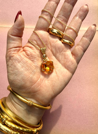 Citrine Portal + Imperial Topaz Vibrational Gemstone Pendant