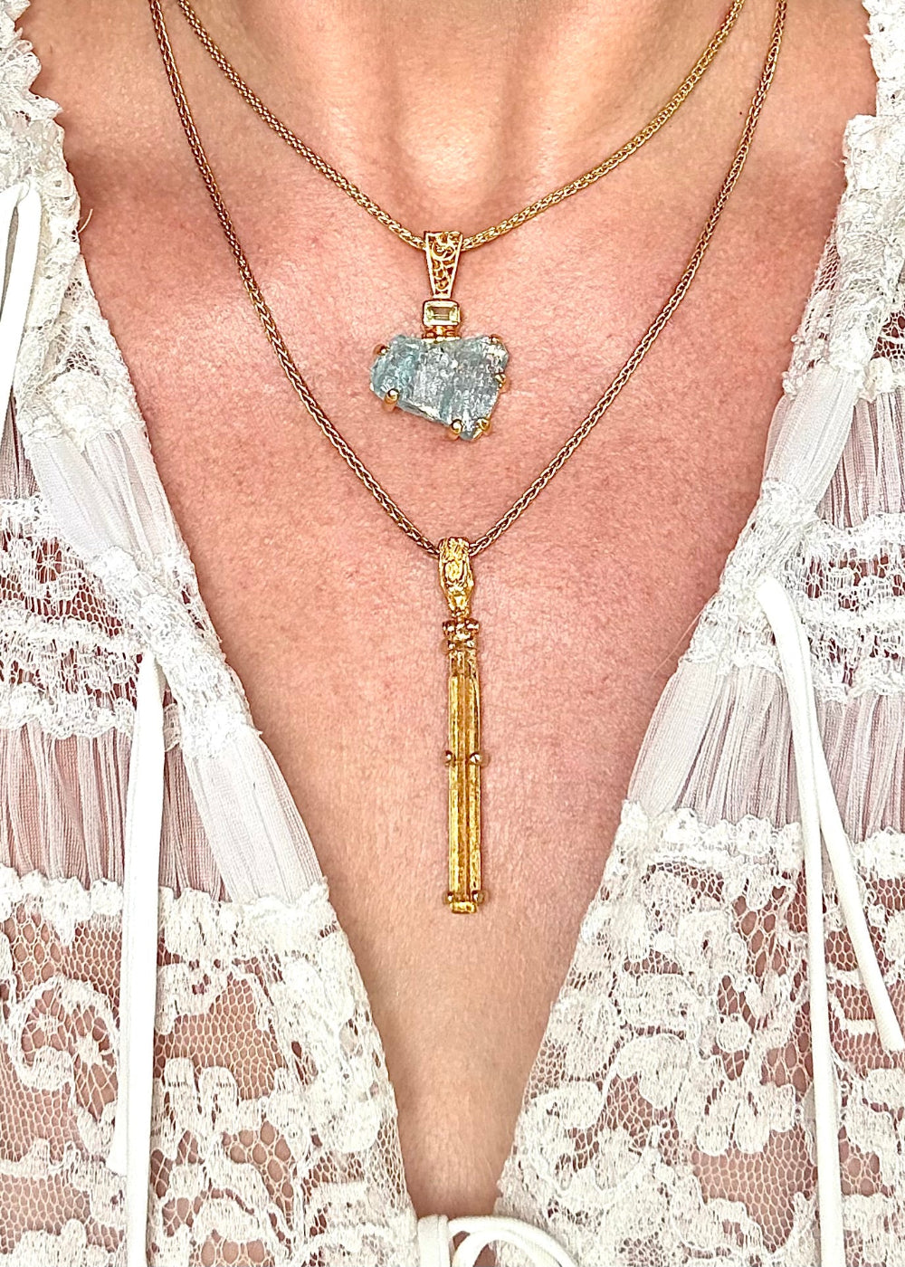 Raw Golden Beryl Fine Vibrational Gemstone Pendant