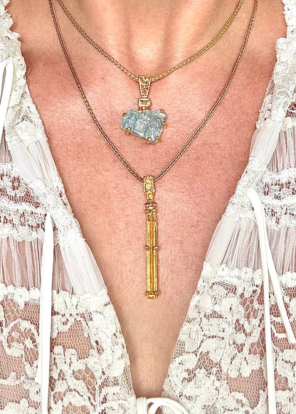 Raw Golden Beryl Vibrational Gemstone Pendant