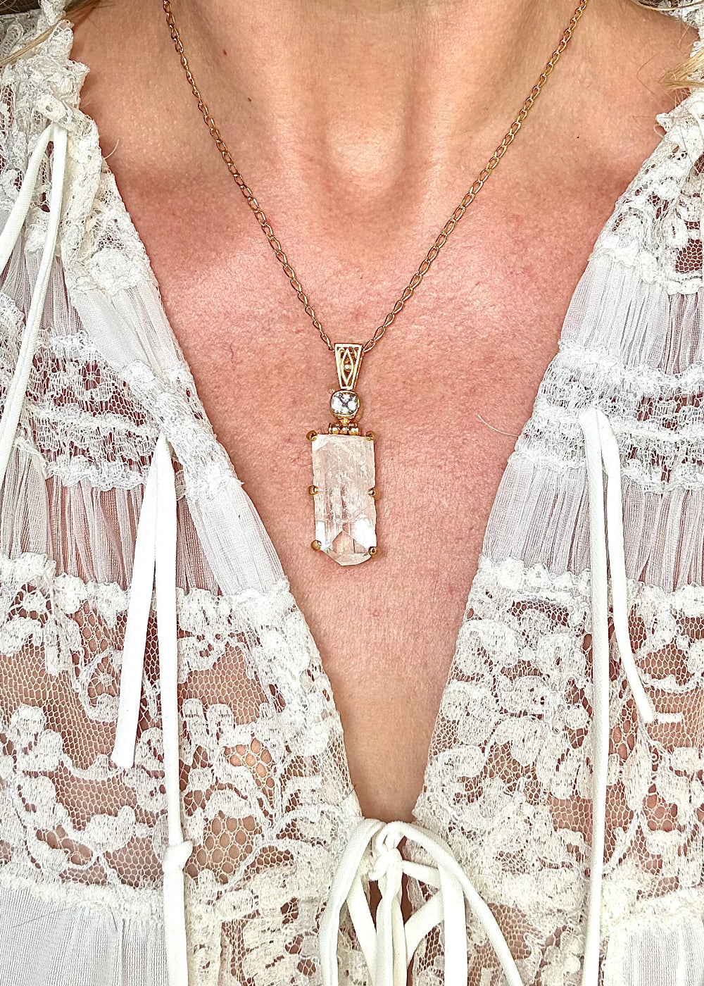 Raw Danburite Fine Vibrational Gemstone Pendant