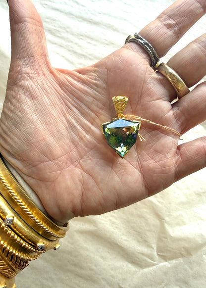 Luminous Heart Mystic Quartz Vibrational Gemstone Pendant
