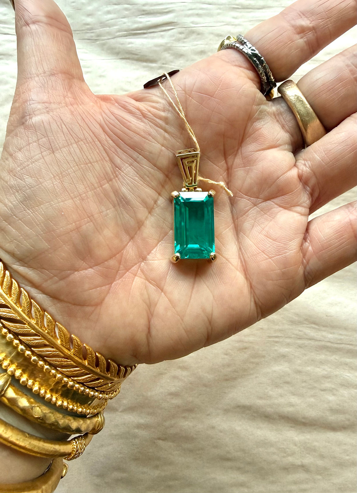 Yag Paraiba Garnet Vibrational Gemstone Pendant