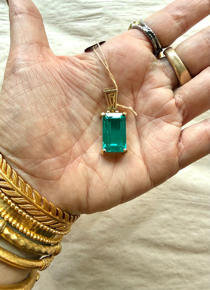 Yag Paraiba Garnet Vibrational Gemstone Pendant
