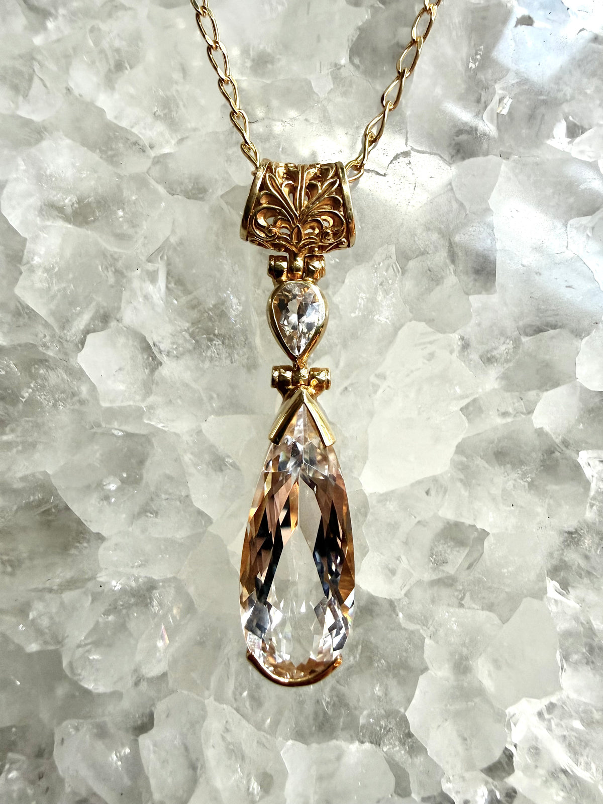 Goshenite + Phenakite Fine Vibrational Gemstone Pendant