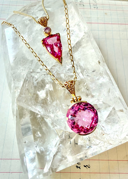 Shasta Pink Sapphire Vibrational Gemstone Pendant