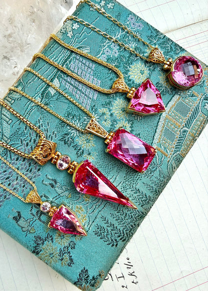 Shasta Pink Sapphire Vibrational Gemstone Pendant