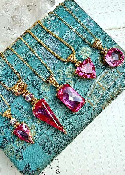 Pink Parvati Sapphire Fine Vibrational Gemstone Pendant
