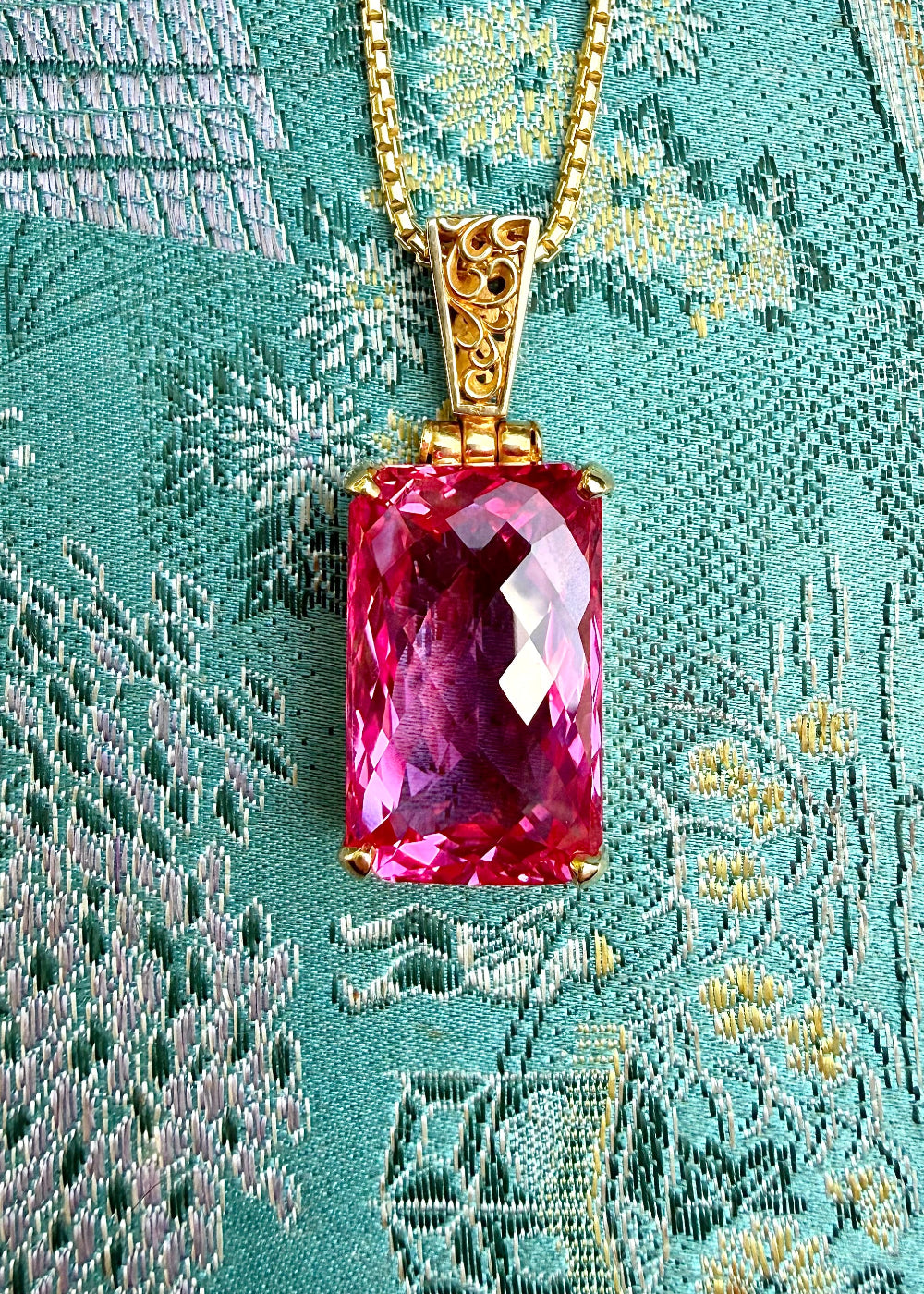 Pink Parvati Sapphire Fine Vibrational Gemstone Pendant
