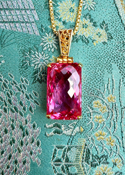 Pink Parvati Sapphire Fine Vibrational Gemstone Pendant
