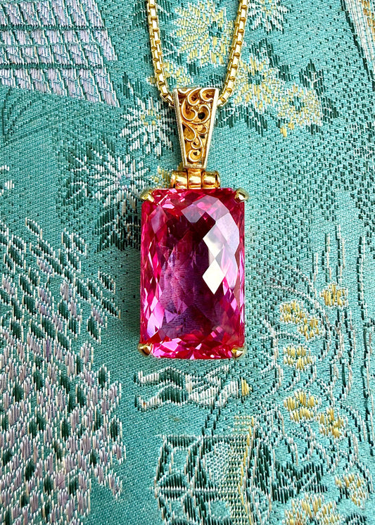 Pink Parvati Sapphire Fine Vibrational Gemstone Pendant