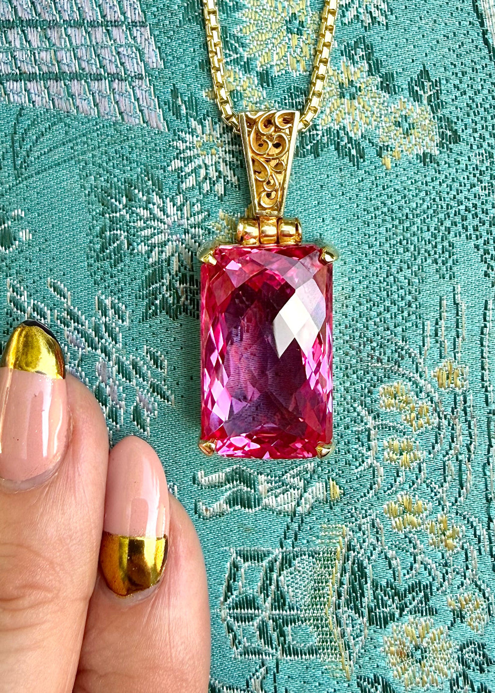 Pink Parvati Sapphire Fine Vibrational Gemstone Pendant
