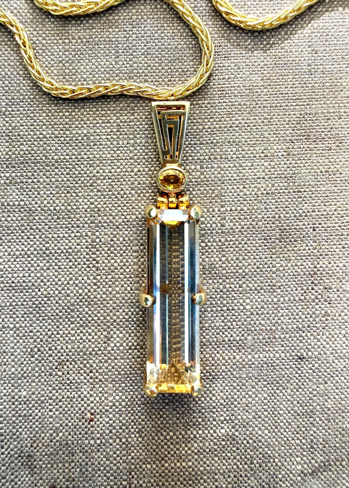 Scapolite + Yellow Sapphire, Fine Vibrational Gemstone Pendant