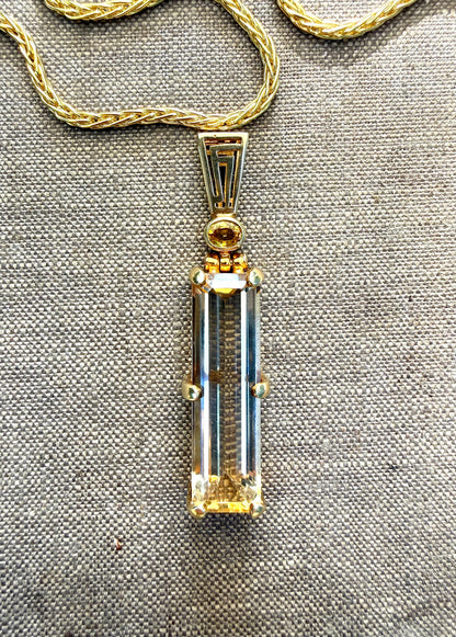 Scapolite + Yellow Sapphire Vibrational Gemstone Pendant