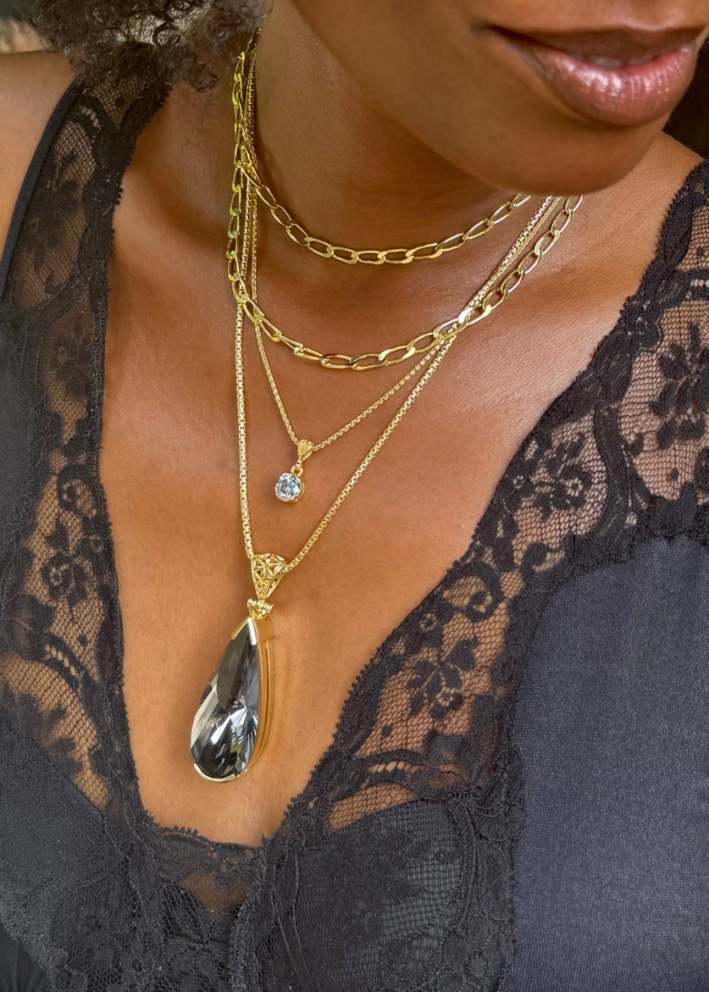 Gold Tone- Sterling Silver + 22K Gold Vermeil Italian Box Chain NVTD032GP