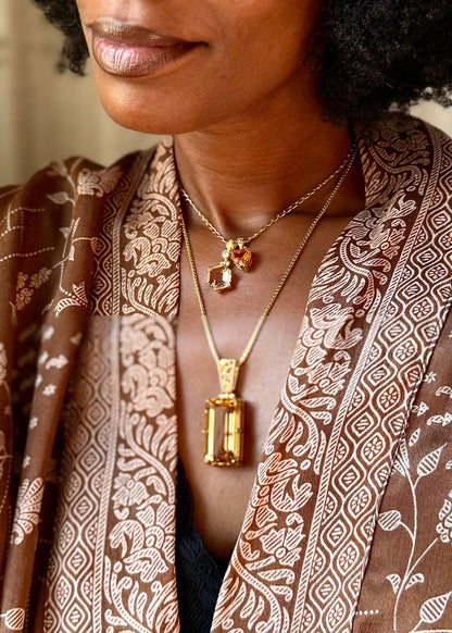 Large Citrine Fine Vibrational Gemstone Pendant