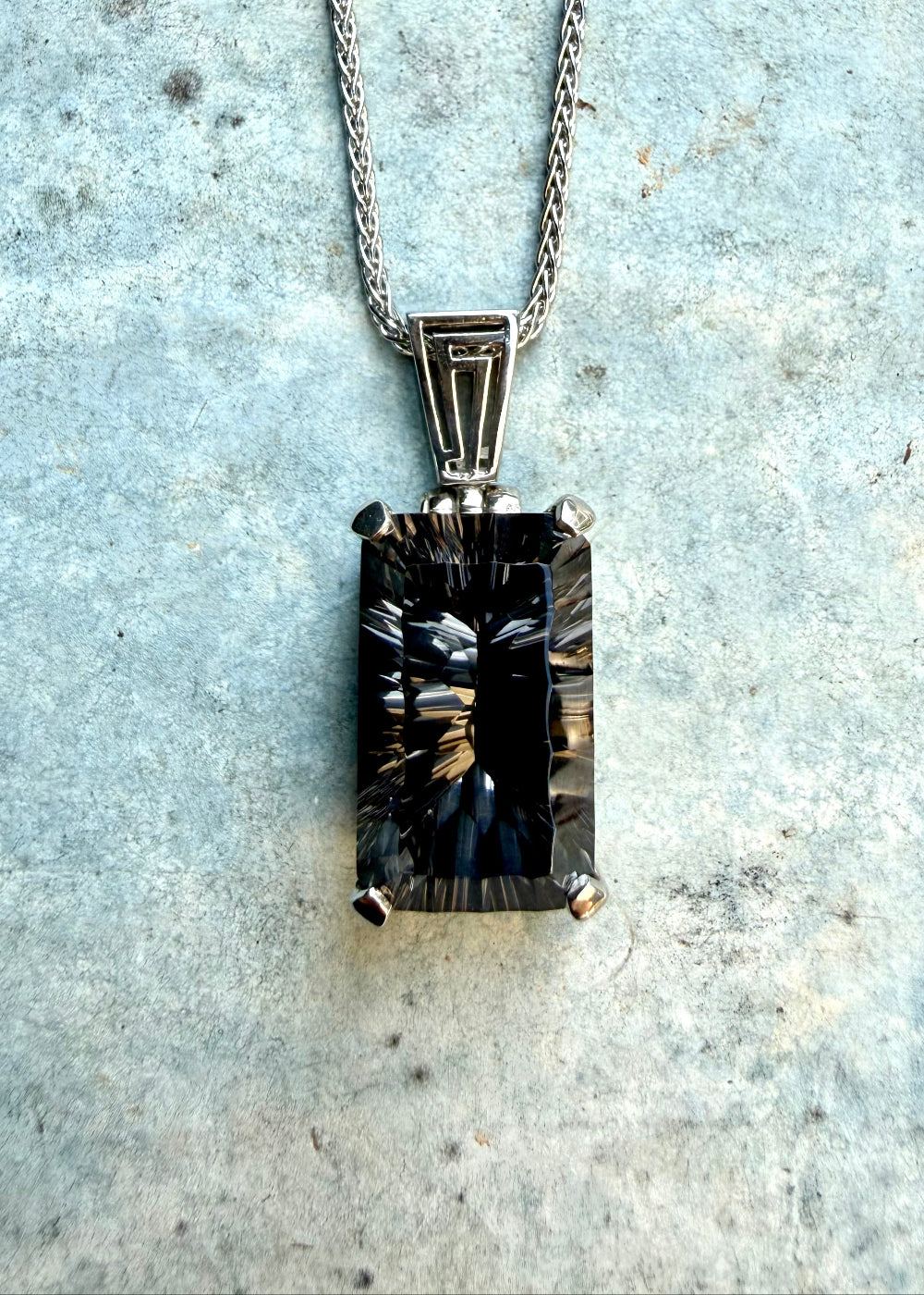 Midnight Mystic Quartz, Fine Vibrational Gemstone Pendant