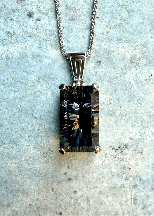 Midnight Mystic Quartz, Fine Vibrational Gemstone Pendant