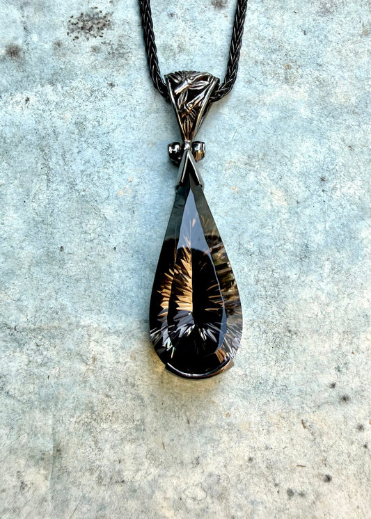 Midnight Mystic Quartz, Fine Vibrational Gemstone Pendant