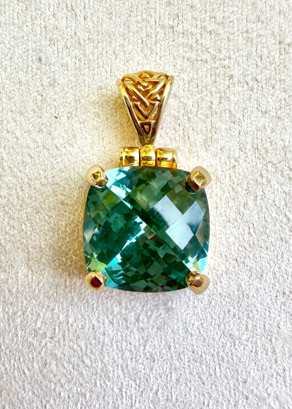 Paraiba Effect Spinel Vibrational Gemstone Pendant