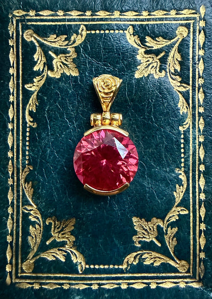 Red Beryl Vibrational Gemstone Pendant