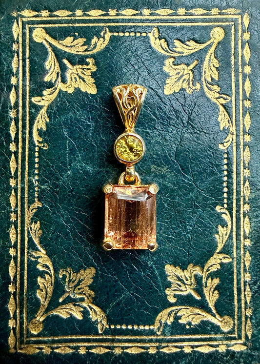 Imperial Topaz + Yellow Sapphire Fine Vibrational Gemstone Pendant