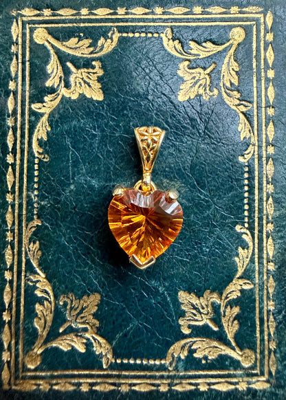 Citrine Heart Vibrational Gemstone Pendant