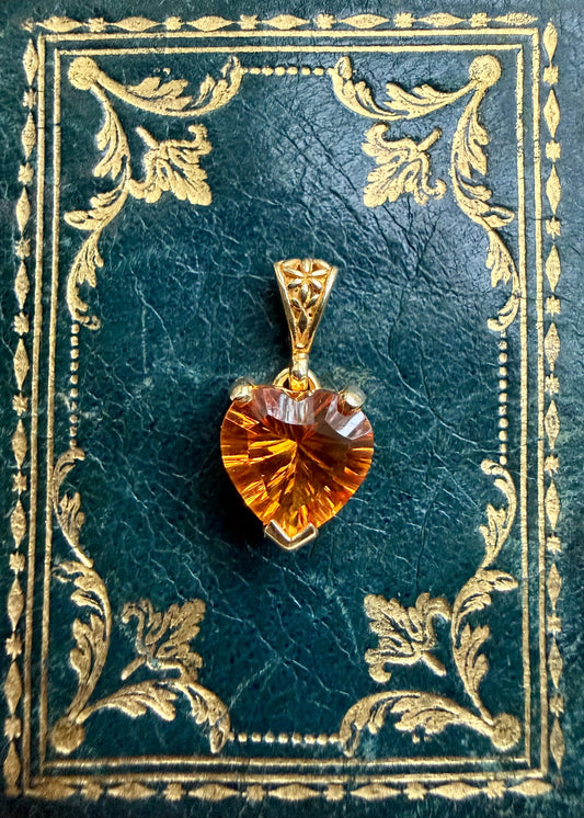 Citrine Heart Vibrational Gemstone Pendant