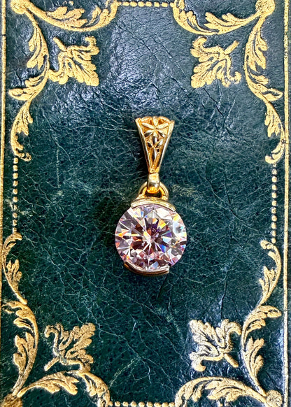 Pink Moissanite Fine Vibrational Gemstone Pendant